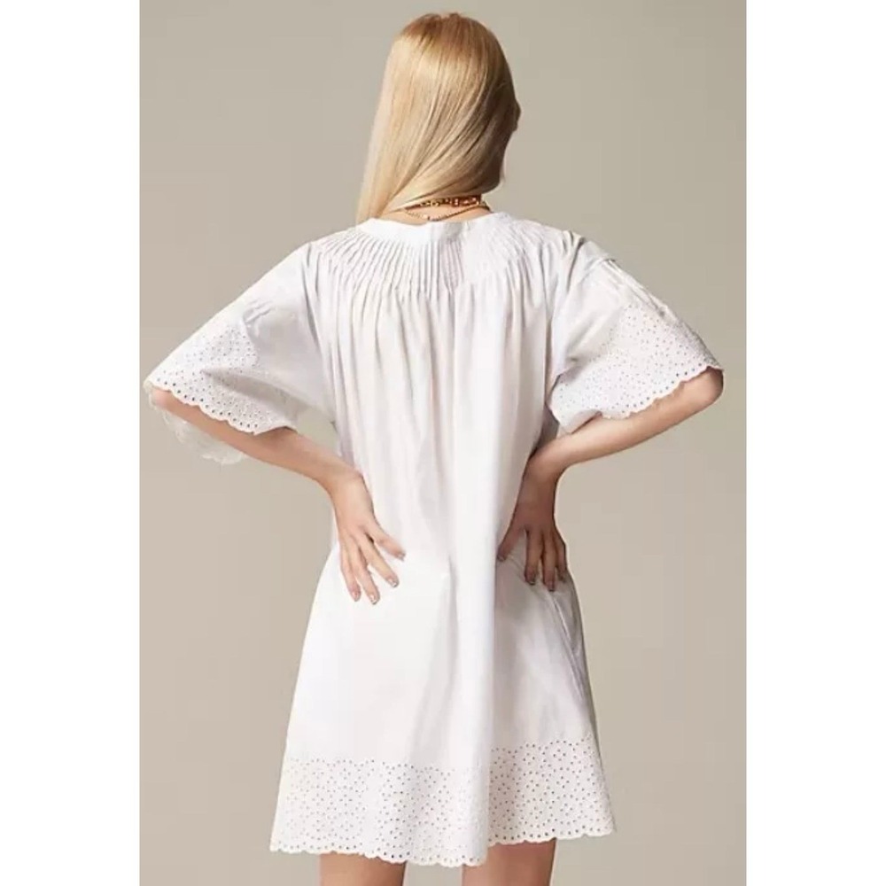 J. Crew White Eyelet Button-Front Shirt Dress - Picture 2 of 7